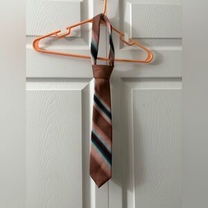 Striped Brown/tan and Blue Tie